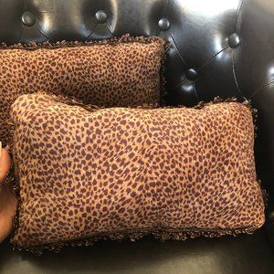 Cheetah Print Faux Fur Throw Pillow, 12" x 20"